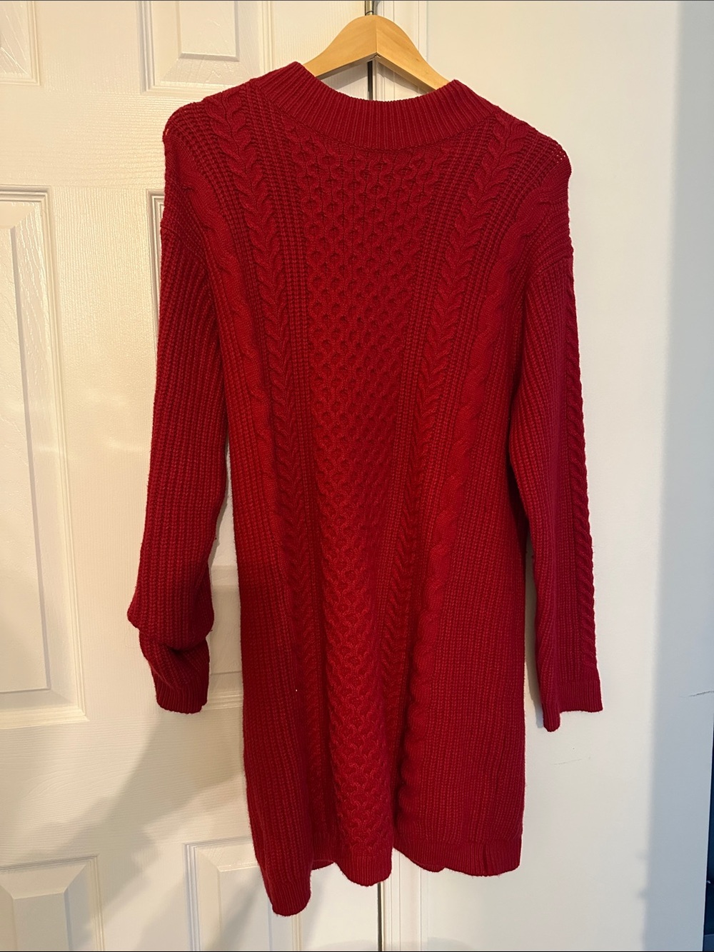 Banana Republic Red Cable Knit Sweater Dress